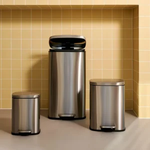 CASA ADELE Cubo Con Pedal 30L Plateado> Cubos De Basura | Papeleras