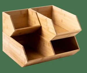 CASA BAMBOO Organizador Apilable Natural> Latas | Taperes