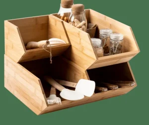 CASA BAMBOO Organizador Apilable Natural> Latas | Taperes