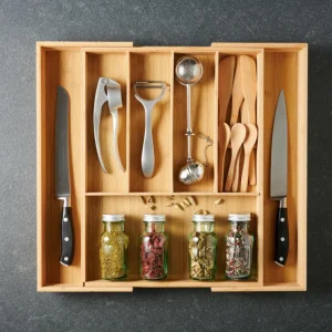 CASA BAMBOO Organizador Cajón Extensible Natural> Cestas De Cajonera
