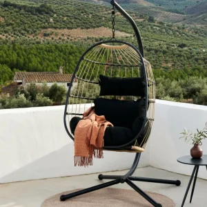 CASA BAZAI Silla Colgante Con Soporte Negro> Sillas Colgantes