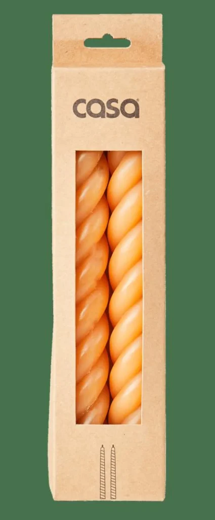 CASA CURL Velas Juego De 2 Ocre> Velas