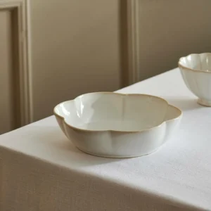 CASA DAHLIA FLOWER Plato Hondo Blanco> Platos