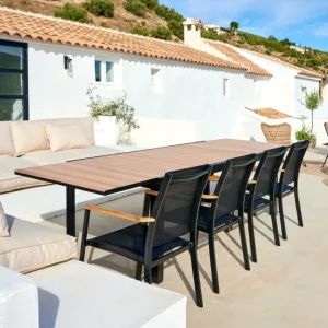 CASA ETHAN Mesa Extensible Negro, Natural> Mesas De Jardín