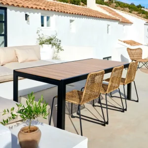 CASA ETHAN Mesa Extensible Negro, Natural> Mesas De Jardín