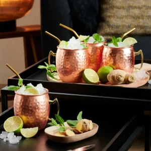 CASA FANCY Cañas Para Cóctel Con Cepillo Dorado> Accesorios Coctéles