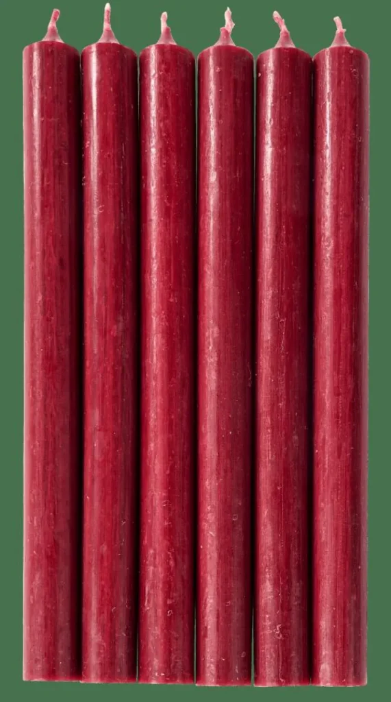 CASA FINA Velas Juego De 6 Burdeos> Velas