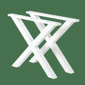 CASA FORMAX Mesa De Jardín Con Patas En X Natural/blanco> Mesas De Jardín