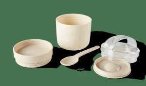 CASA FRESHMOOD Tarro De Desayuno Con Cuchara 32c Blanco, Marrón, Verde> Fiambreras