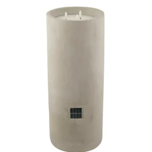 CASA FUEGO Vela Led Solar Gris Claro> Velas Led | Iluminación Exterior