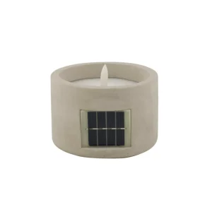 CASA FUEGO Vela Led Solar Gris Claro> Velas Led | Iluminación Exterior