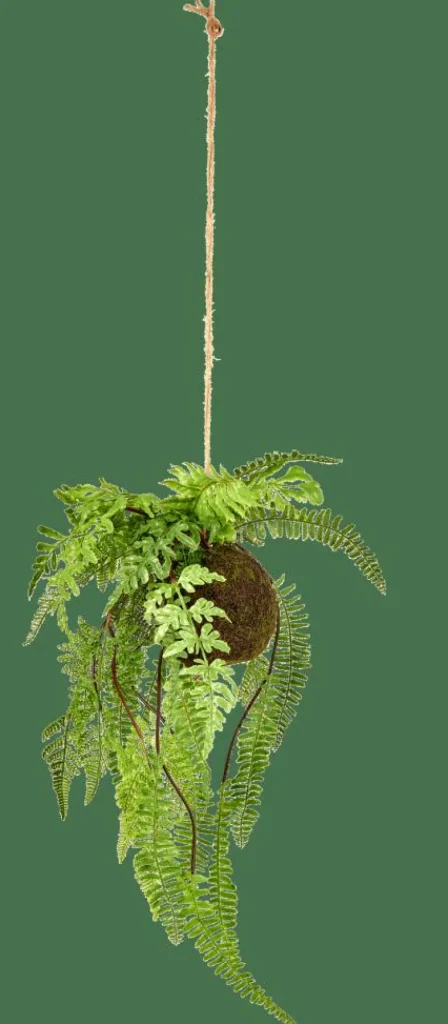 CASA GREENERY Macetero Colgante Con Helecho Verde> Plantas Artificiales