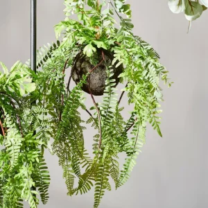 CASA GREENERY Macetero Colgante Con Helecho Verde> Plantas Artificiales