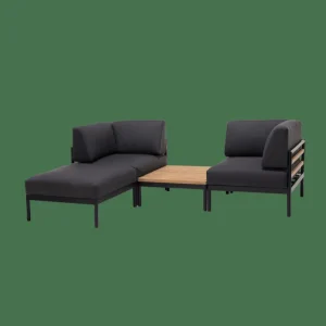 CASA HANNA Lounge Reposapies Negro, Natural> Conjuntos Lounge