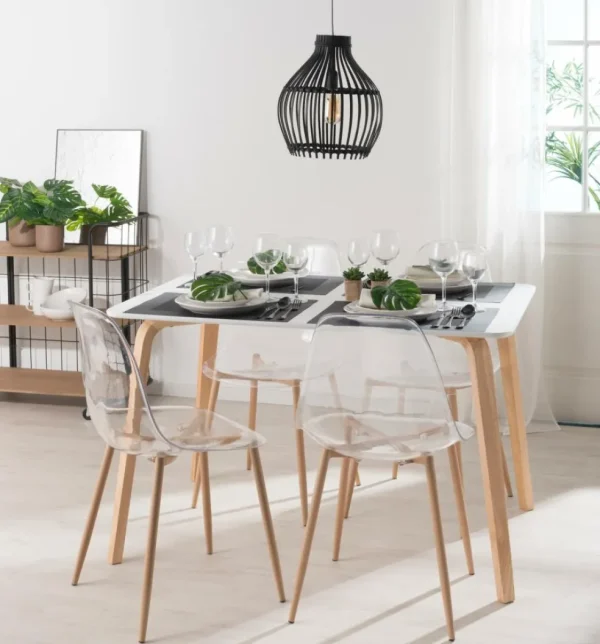 CASA ICE Silla De Comedor Transparente, Natural> Sillas De Comedor