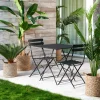 CASA IMPERIAL Mesa Plegable Cuadrado Negro> Mesas De Bistro | Mesas De Jardín