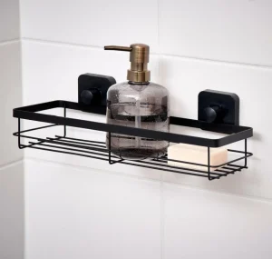 CASA INDUSTRIA Cesta De Ducha Con Ventosas Negro> Accesorios De Ducha