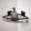 CASA INDUSTRIA Rinconera Para Ducha Con Ventosas Negro> Accesorios De Ducha