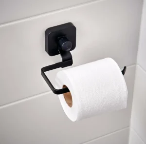 CASA INDUSTRIA Soporte Papel Higién Con Ventosa Negro> Accesorios Water