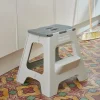 CASA JASMIN Taburete Plegable Deluxe XL Gris Claro> Limpiar