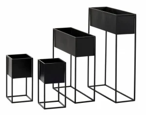 CASA LARGO Macetero Negro> Soportes Para Plantas
