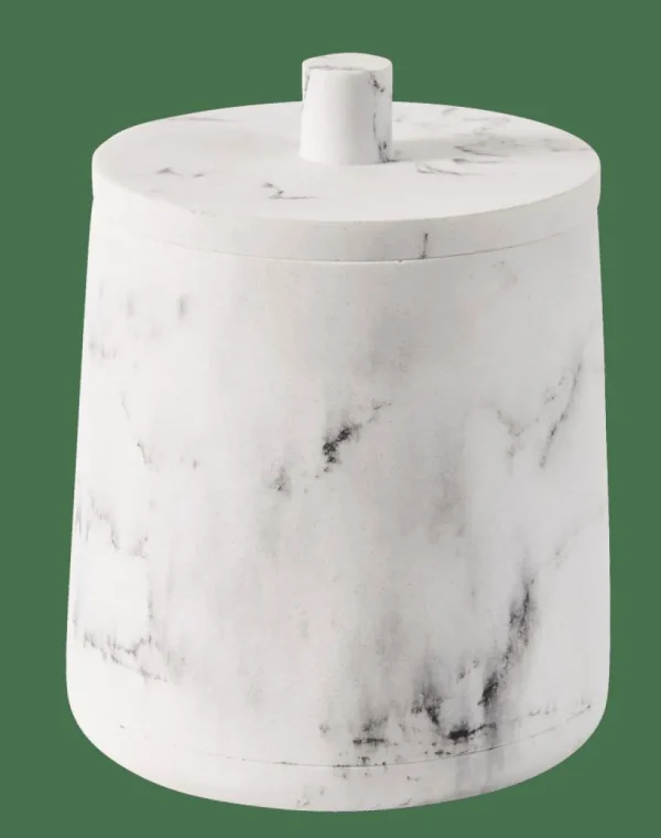 CASA LUNA Soporte De Algodones Con Tapa Aspecto De Mármol> Accesorios De Tocador