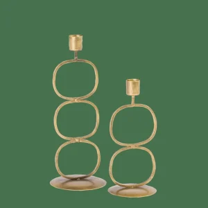 CASA OVAL Portavelas Dorado> Candelabros