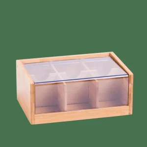 CASA PANDA Caja Para Té 6 Compart. Transparente, Natural> Accesorios De Té
