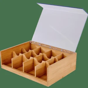 CASA PANDA Caja Para Té 12 Compartim. Natural> Accesorios De Té