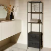 CASA PHARMA Estantería De Pared Con 2 Cajones Negro> Estanterías