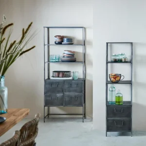 CASA PHARMA Estantería De Pared Con 2 Cajones Negro> Estanterías