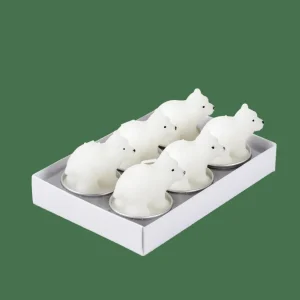 CASA POLA Velas Peq Oso Polar Juego De 6 Blanco> Soprortes Para Velitas