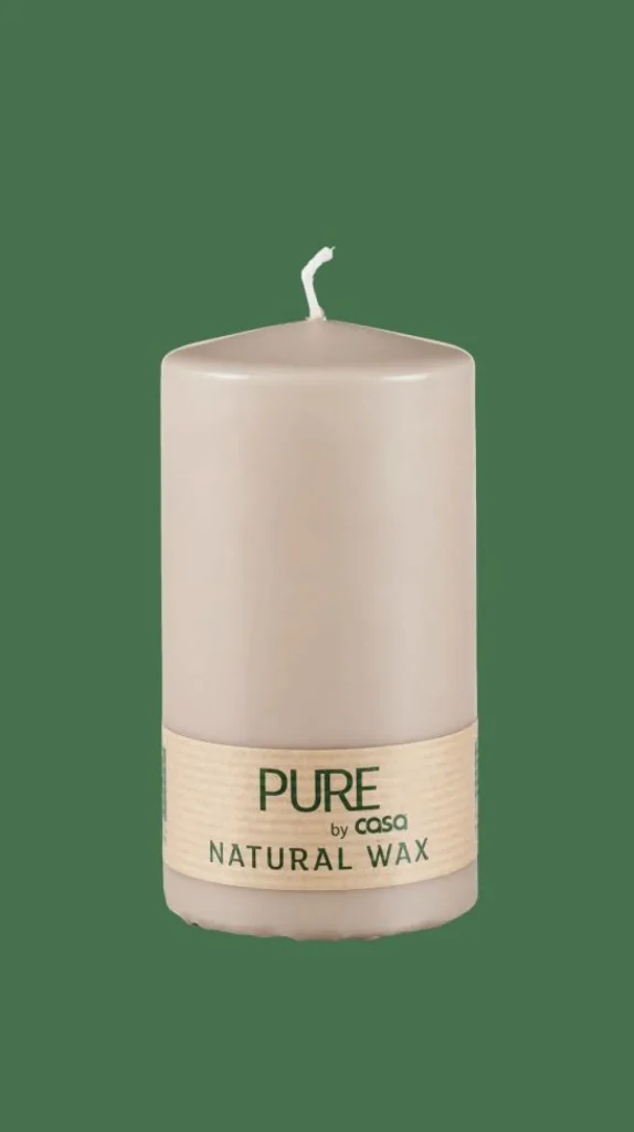 CASA PURE Vela Cilíndrica Gris> Velas