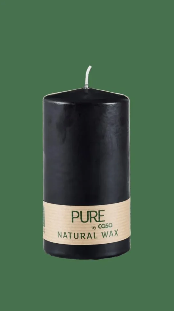 CASA PURE Vela Cilíndrica Negro> Velas