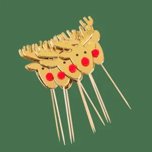 CASA REINDEER Palillos Apero Juego De 10 Dorado> Accesorios Coctéles