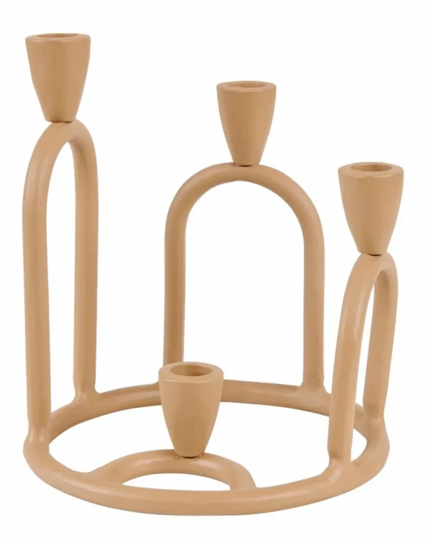 CASA RINGS Candelabro Marrón Claro> Candelabros