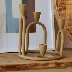 CASA RINGS Candelabro Para 4 Velas Marrón Claro> Candelabros