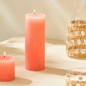 CASA RUSTIC Vela Estriada Naranja> Velas