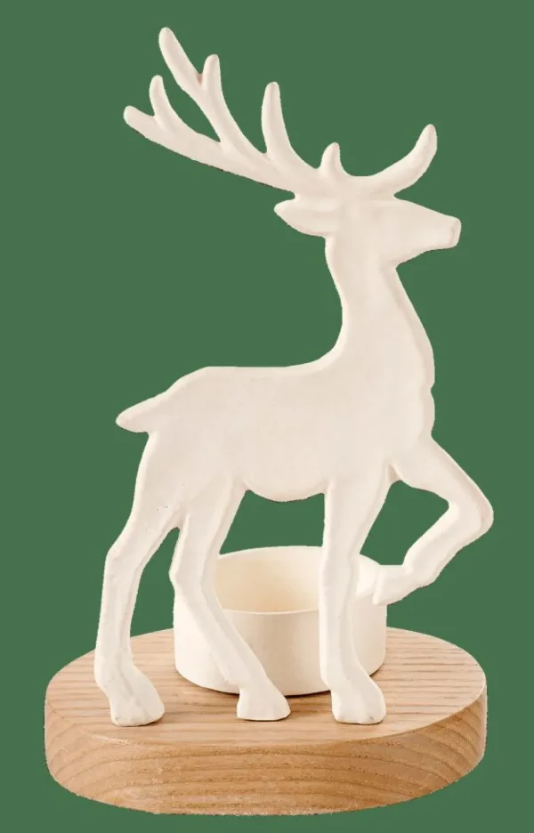 CASA SCANDY DEER Soporte Para Vela Pequeña Blanco, Natural> Soprortes Para Velitas