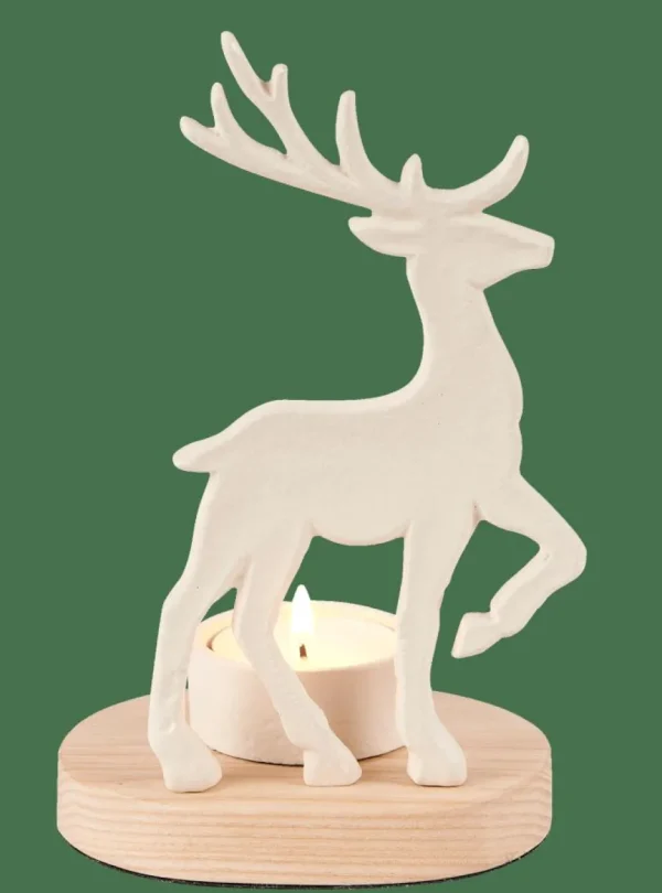 CASA SCANDY DEER Soporte Para Vela Pequeña Blanco, Natural> Soprortes Para Velitas