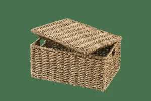 CASA SEAGRASS Caja De Almacenaje M Con Tapa Natural> Cestas De Almacenaje