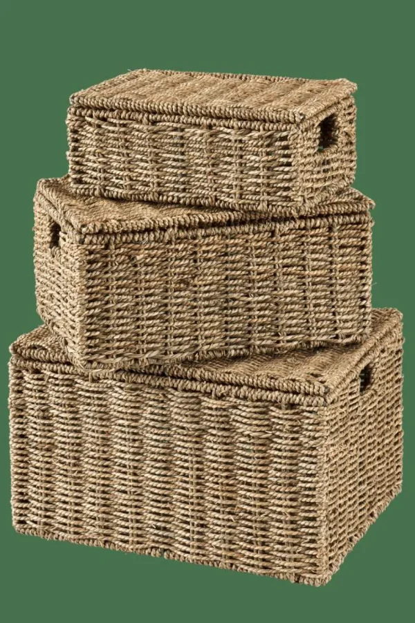 CASA SEAGRASS Cesta Almacenaje L Con Tapa Natural> Cestas De Almacenaje