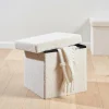 CASA STOR Puf Plegable Función Almac. Blanco> Kids | Pufs De Almacenaje