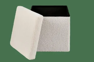 CASA STOR Puf Plegable Función Almac. Blanco> Kids | Pufs De Almacenaje