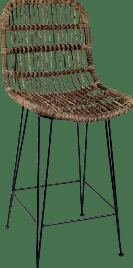 CASA SUMATRA Silla De Bar Negro, Natural> Sillas De Bar