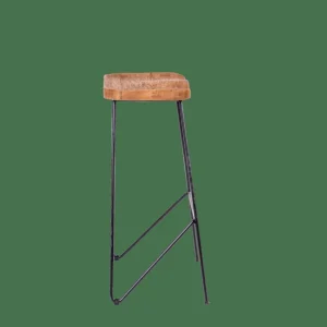 CASA TEAK Taburete Bar Negro, Natural> Taburetes De Bar