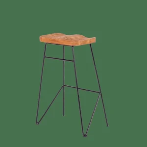 CASA TEAK Taburete Bar Negro, Natural> Taburetes De Bar