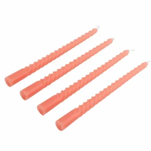 CASA TWIST Velas Retorcidas Juego De 4 Naranja> Velas