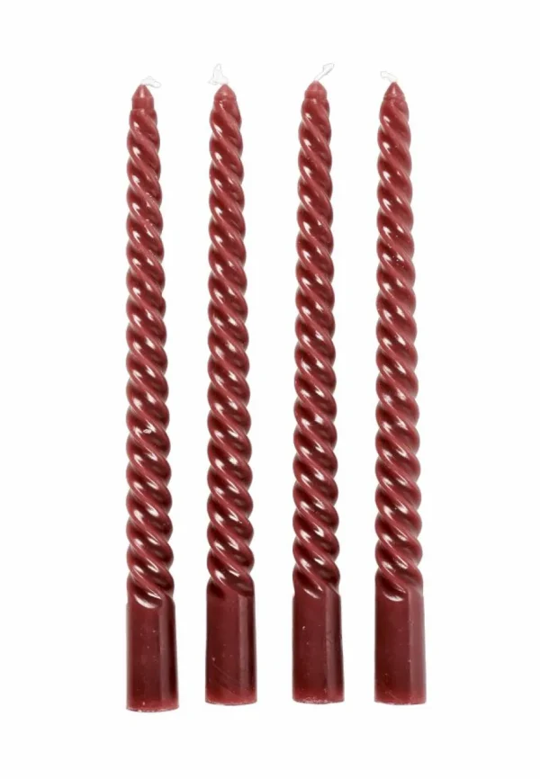 CASA TWIST Velas Retorcidas Juego De 4 Verde> Velas