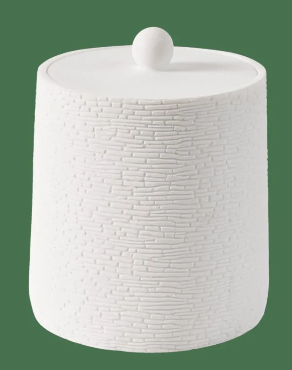CASA WHITE ELEGANCE Soporte De Algodones Con Tapa Blanco> Accesorios De Tocador